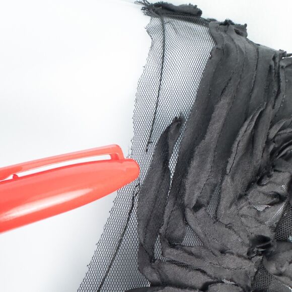 Mesh Ribbon Trim Sheer Mini Dress Medium Large Gothic Whimsigoth Fairy Grunge - Picture 6 of 16